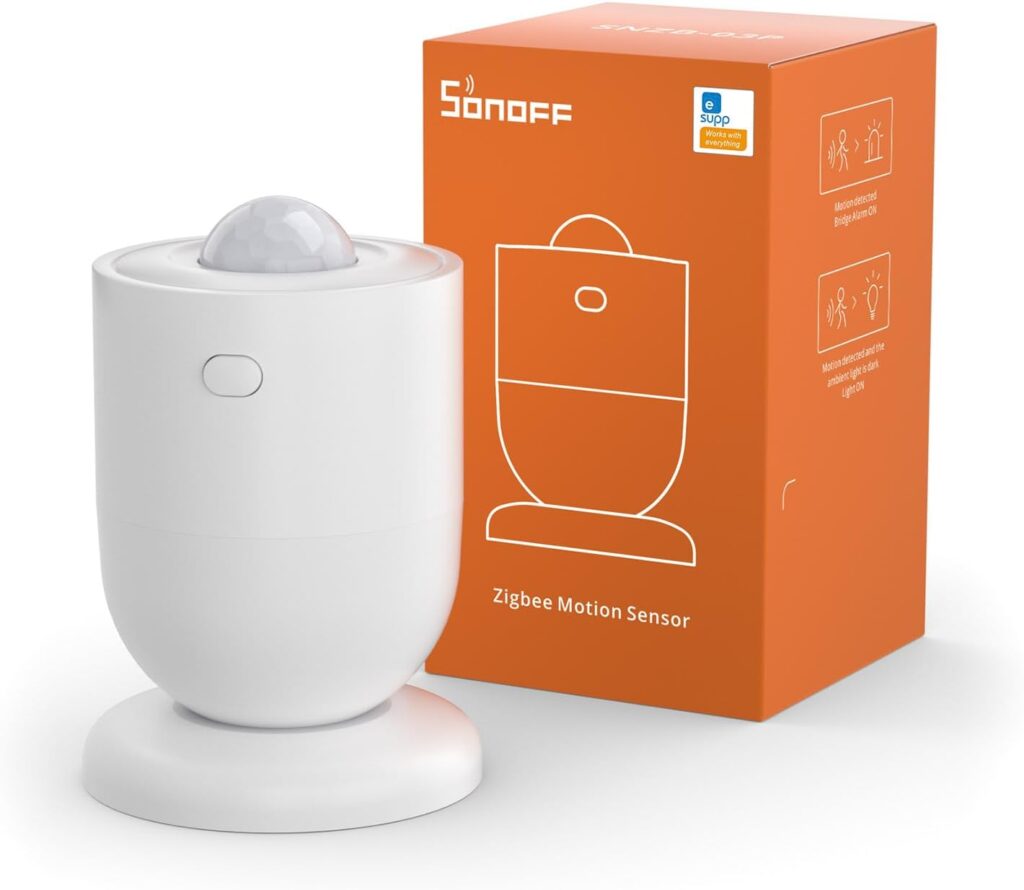 SONOFF Sensor de Movimiento Zigbee SNZB-03P,Sensor de Alarma Antirrobo,Rotación 110º, Requiere Hub(se vende por separado),Control App eWelink,Compatible con Alexa, Google Home