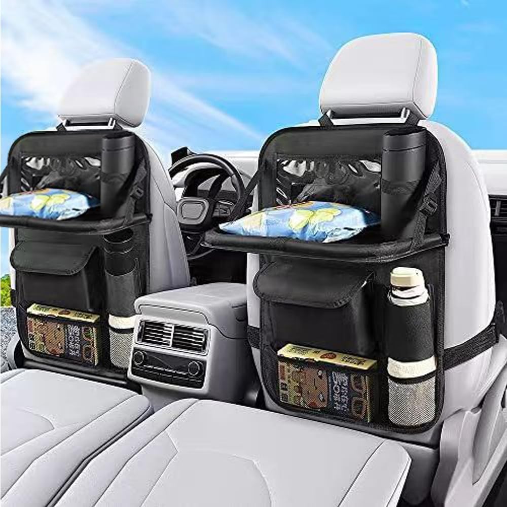 2Pcs Organizador De Asiento De Coche, Almacenamiento De Asiento De Automóvil Con Soporte De Mesa De Comedor Plegable, Organizador Para Coche Para Juguetes,...