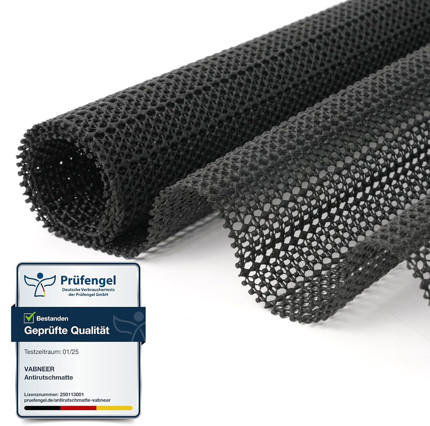 VABNEER 40x60cm Antideslizante Alfombra, PVC Base Antideslizante para Alfombra Cortable Multiusos para Cocina Alfombras Parquet Baldosas Cajones Estantes Bandeja Lavable (Negro)