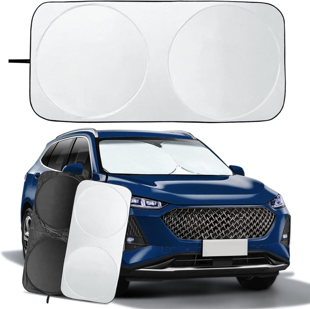 Parasol para Parabrisas Delantero de Coche con Protección UV, Protector Plegable para Apto del Parabrisas Grande o Pequeño (160x85 cm)