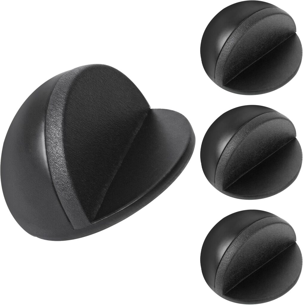 Tope Puertas Suelo, 4PCS Adhesive Door Stoppers, Tope de Puerta de Acero Inoxidable, Topes Para Puertas Suelo con Topes de Goma, no Se Requiere Taladrar,...