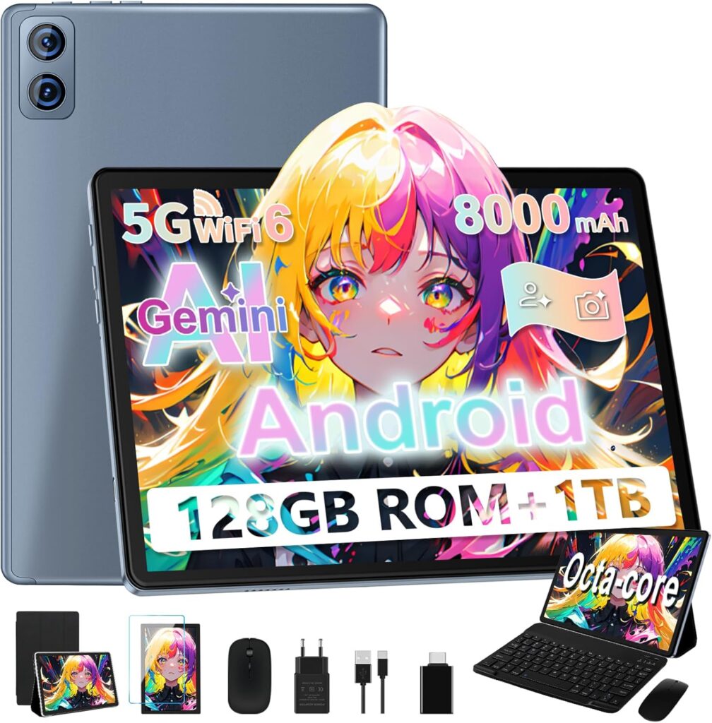 Dghrti Tablet Android 14 10 Pulgadas, 22GB RAM + 128GB ROM (TF 1TB), Octa-Core, 2.0GHz, Widevine L1, 8000mAh, Dual WiFi, 5MP+8MP, Carcasa MetÃlica, Tablet 2...