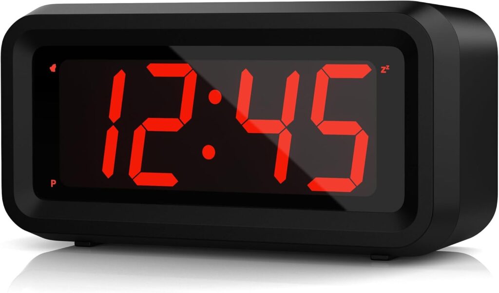 KWANWA - Reloj Despertador Digital led pequeño, con un tamaño de números de 3 cm de Color Rojo, Funciona con Pilas, Que podrá Usar en el Dormitorio, como